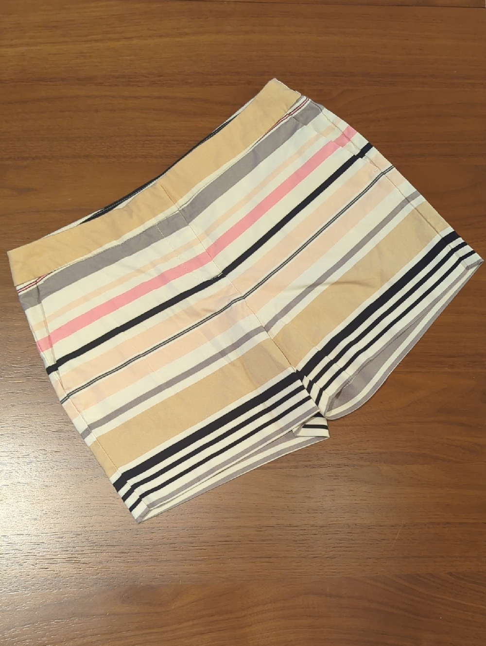 Willi Smith Pink Striped Low-Rise Chino Shorts